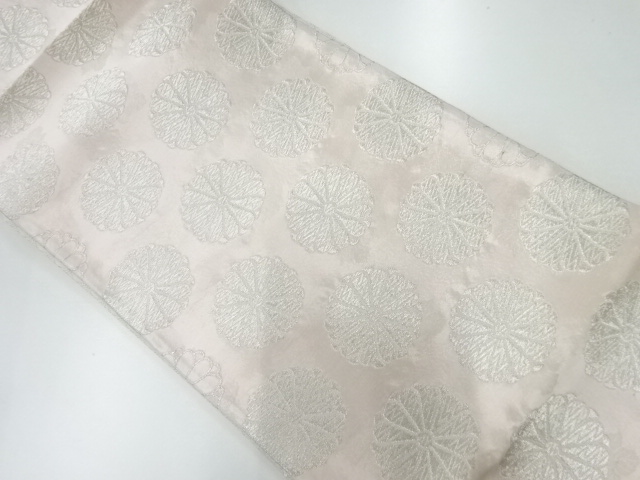 菊模様織出し袋帯